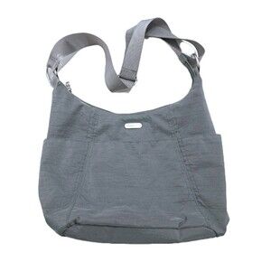 Baggallini Gray Lightweight Crossbody Bag Travel Nylon Adjustable Strap Pockets